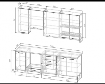 Кухонный гарнитур Крафт 2400 мм Sanvut в Дегтярске - degtyarsk.mebel-e96.ru