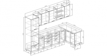 Угловой кухонный гарнитур Крафт 3200*1400 мм Sanvut в Дегтярске - degtyarsk.mebel-e96.ru