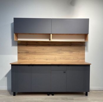 Кухонный гарнитур Монако 2000 мм графит (СВ) в Дегтярске - degtyarsk.mebel-e96.ru