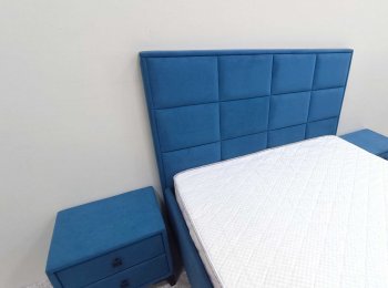 Кровать с подъемным механизмом Мега синий (Лин) в Дегтярске - degtyarsk.mebel-e96.ru
