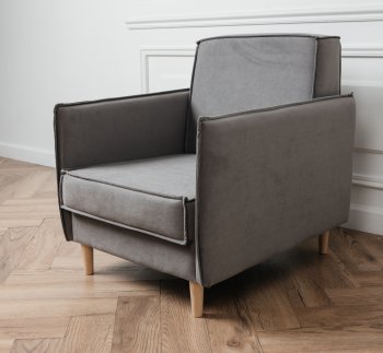 Кресло 831 Серый, велюр (Brendoss) в Дегтярске - degtyarsk.mebel-e96.ru