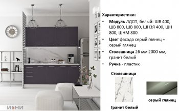 Кухонный гарнитур 2000 мм Агата (Игни) в Дегтярске - degtyarsk.mebel-e96.ru