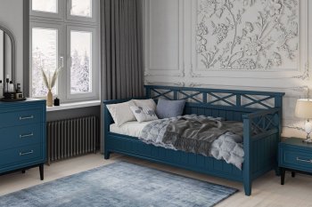 Кровать из массива Амелия сапфир без ящиков (БМ) в Дегтярске - degtyarsk.mebel-e96.ru