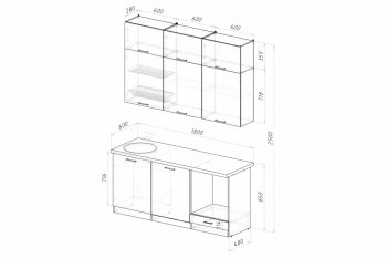 Кухонный гарнитур Асая макси 2 1800 мм ПМ (Герда) в Дегтярске - degtyarsk.mebel-e96.ru