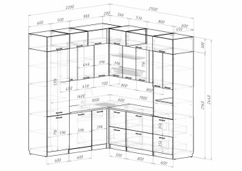 Кухонный гарнитур Асая гранд прайм 2200х2500 мм (Рерда) в Дегтярске - degtyarsk.mebel-e96.ru