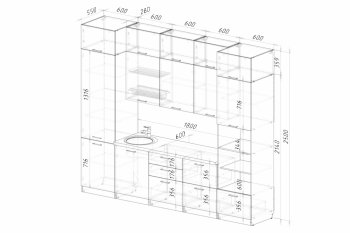 Кухонный гарнитур Асая экстра 3000 мм (герда) в Дегтярске - degtyarsk.mebel-e96.ru