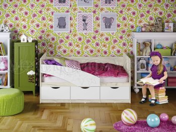 Кровать Бабочки Шарли белый (Миф) в Дегтярске - degtyarsk.mebel-e96.ru