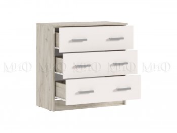 Комод 3 ящика Бася крафт/кашемир (Миф) в Дегтярске - degtyarsk.mebel-e96.ru