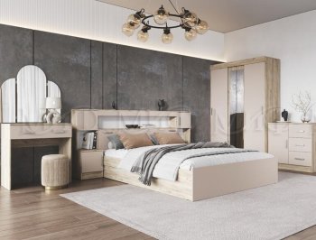 Спальный гарнитур Бася крафт/кашемир (Миф) в Дегтярске - degtyarsk.mebel-e96.ru