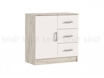 Комод 3 ящика 1 дверь Бася крафт/кашемир (Миф) в Дегтярске - degtyarsk.mebel-e96.ru