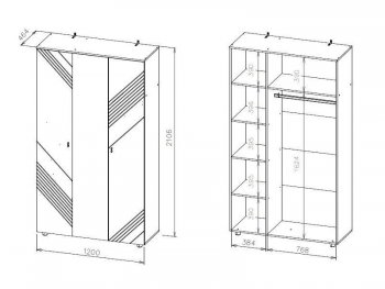 Шкаф 1200 мм трехстворчатый Байкал (СВ) в Дегтярске - degtyarsk.mebel-e96.ru