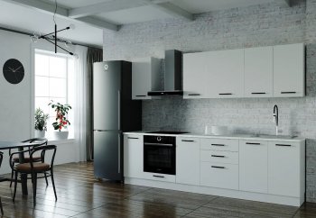 Кухонный гарнитур Белый глянец 2800 МДФ (Санвут) в Дегтярске - degtyarsk.mebel-e96.ru