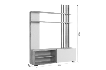 Стенка Бери К1 графит (Мебельсон) в Дегтярске - degtyarsk.mebel-e96.ru