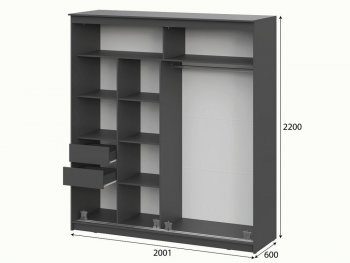 Шкаф-купе №25 2000 мм Блэк ЛАЙТ графит (СВ) в Дегтярске - degtyarsk.mebel-e96.ru