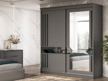 Шкаф-купе №25 2000 мм Блэк ЛАЙТ графит (СВ) в Дегтярске - degtyarsk.mebel-e96.ru