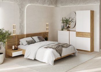 Спальный гарнитур Бостон Лайт белый (Стиль) в Дегтярске - degtyarsk.mebel-e96.ru