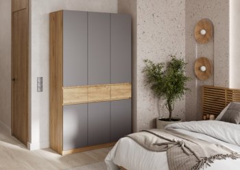 Шкаф 1200 мм Бостон Лайт ШК-003 серый (Стиль) в Дегтярске - degtyarsk.mebel-e96.ru