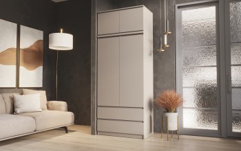 Шкаф Челси с антресолью 900 мм Кашемир (Миф) в Дегтярске - degtyarsk.mebel-e96.ru