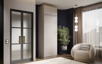 Шкаф 800 мм Челси двустворчатый с антресолью Кашемир (Миф) в Дегтярске - degtyarsk.mebel-e96.ru