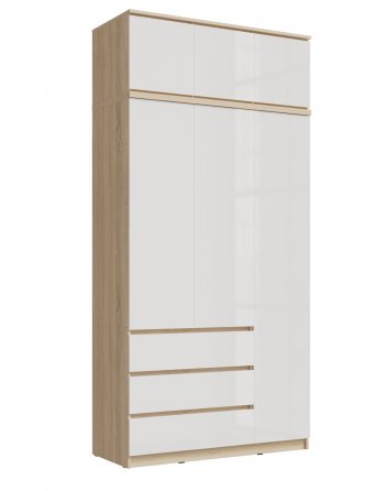 Шкаф 1200 мм Челси с антресолью, сонома/белый (Миф) в Дегтярске - degtyarsk.mebel-e96.ru