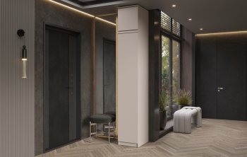 Пенал 400 мм Челси (1 створка) с антресолью, Кашемир (Миф) в Дегтярске - degtyarsk.mebel-e96.ru