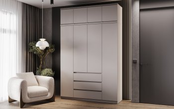 Шкаф 1600 мм Челси с антресолью Кашемир (Миф) в Дегтярске - degtyarsk.mebel-e96.ru