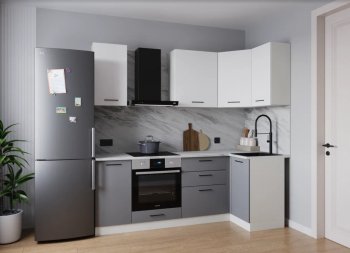 Угловой кухонный гарнитур Элеганция 2200*1000 мм (Sanvut) в Дегтярске - degtyarsk.mebel-e96.ru