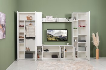 Стенка Эйр модульная, белый (Моби) в Дегтярске - degtyarsk.mebel-e96.ru