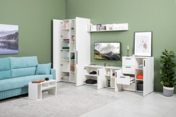 Стенка Эйр модульная, белый (Моби) в Дегтярске - degtyarsk.mebel-e96.ru