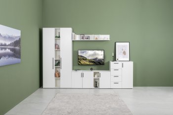 Стенка Эйр комп 1, белый (Моби) в Дегтярске - degtyarsk.mebel-e96.ru