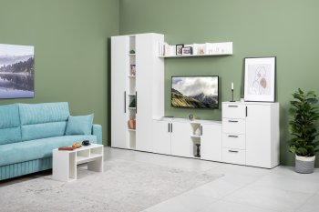 Стенка Эйр модульная, белый (Моби) в Дегтярске - degtyarsk.mebel-e96.ru