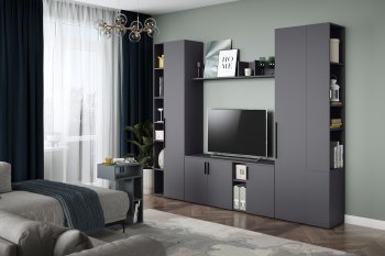 Стенка Эйр модульная, графит (Моби) в Дегтярске - degtyarsk.mebel-e96.ru