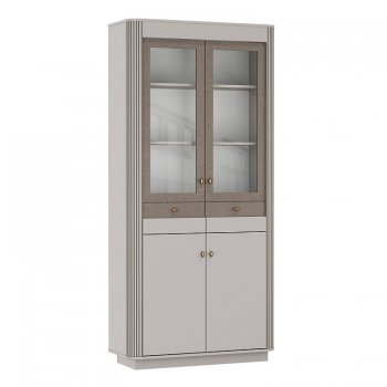 Шкаф витрина 34.05 Фантазия кашемир (Олмеко) в Дегтярске - degtyarsk.mebel-e96.ru | фото