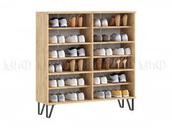 Обувница Флэш крафт/белый (Миф) в Дегтярске - degtyarsk.mebel-e96.ru
