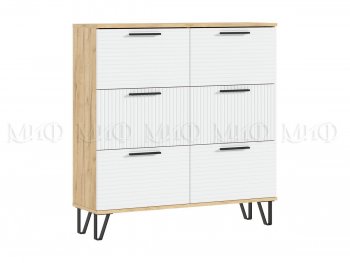 Обувница Флэш крафт/белый (Миф) в Дегтярске - degtyarsk.mebel-e96.ru