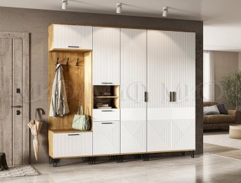 Прихожая Флэш модульная, крафт/белый (Миф) в Дегтярске - degtyarsk.mebel-e96.ru