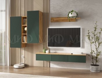 Стенка Флэш комп.2 крафт/грин (Миф) в Дегтярске - degtyarsk.mebel-e96.ru