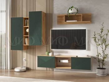 Стенка Флэш крафт/грин (Миф) в Дегтярске - degtyarsk.mebel-e96.ru