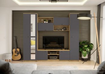 Стенка Герда крафт/графит (ИЦ) в Дегтярске - degtyarsk.mebel-e96.ru