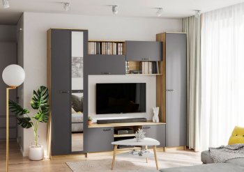 Стенка Герда крафт/графит (ИЦ) в Дегтярске - degtyarsk.mebel-e96.ru