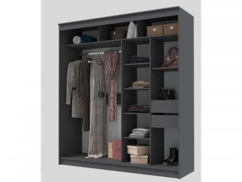 Шкаф-купе 2000 мм Гранд-1 ЛДСП, графит (Эра) в Дегтярске - degtyarsk.mebel-e96.ru