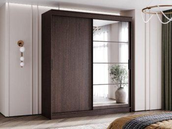 Шкаф-купе 2000 мм Гранд-1 ЛДСП/Зеркало, венге (Эра) в Дегтярске - degtyarsk.mebel-e96.ru