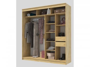 Шкаф-купе 2000 мм Гранд-1 ЛДСП/Зеркало, дуб вотан (Эра) в Дегтярске - degtyarsk.mebel-e96.ru