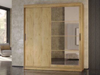 Шкаф-купе 2000 мм Гранд-1 ЛДСП/Зеркало, дуб вотан (Эра) в Дегтярске - degtyarsk.mebel-e96.ru