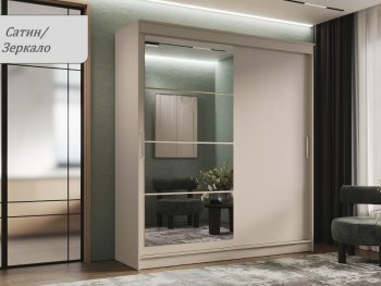 Шкаф-купе 2000 мм Гранд-1 ЛДСП/Зеркало, Сатин (Эра) в Дегтярске - degtyarsk.mebel-e96.ru