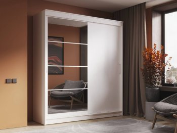 Шкаф-купе 2000 мм Гранд-1 ЛДСП/Зеркало, Белый (Эра) в Дегтярске - degtyarsk.mebel-e96.ru