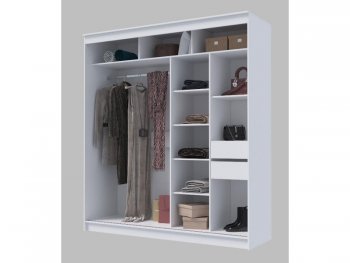 Шкаф-купе 2000 мм Гранд-1 зеркало/зеркало, белый (Эра) в Дегтярске - degtyarsk.mebel-e96.ru