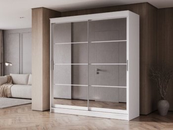 Шкаф-купе 2000 мм Гранд-1 зеркало/зеркало, белый (Эра) в Дегтярске - degtyarsk.mebel-e96.ru