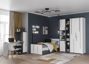 Шкаф 1 дв. Грей (УНИ) (МЛК) в Дегтярске - degtyarsk.mebel-e96.ru