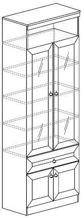 Шкаф для книг Инна 611 (Яна) в Дегтярске - degtyarsk.mebel-e96.ru